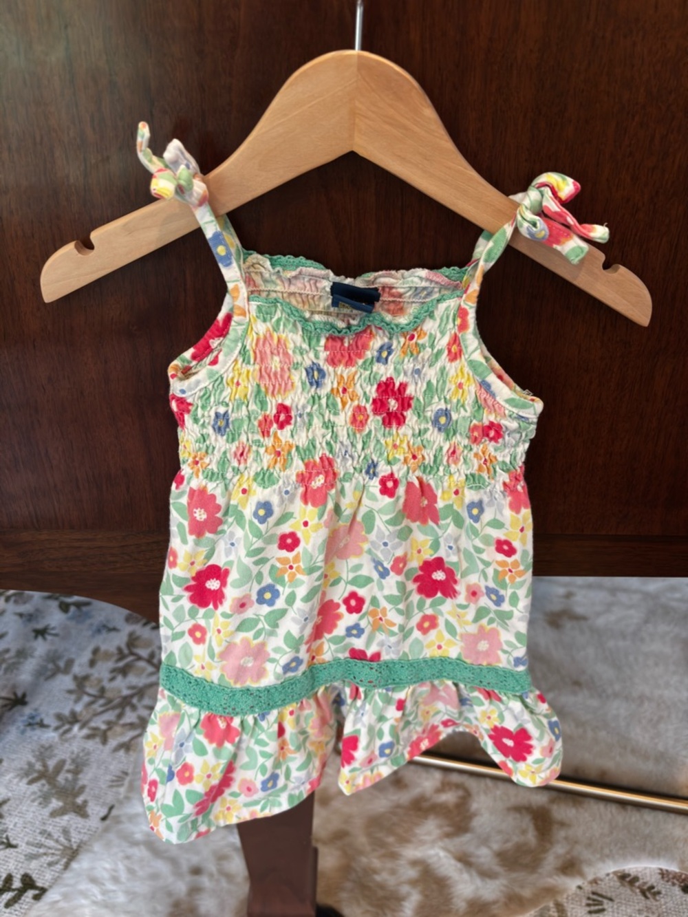 OshKosh B'gosh Floral Smocked Spaghetti Strap Dress